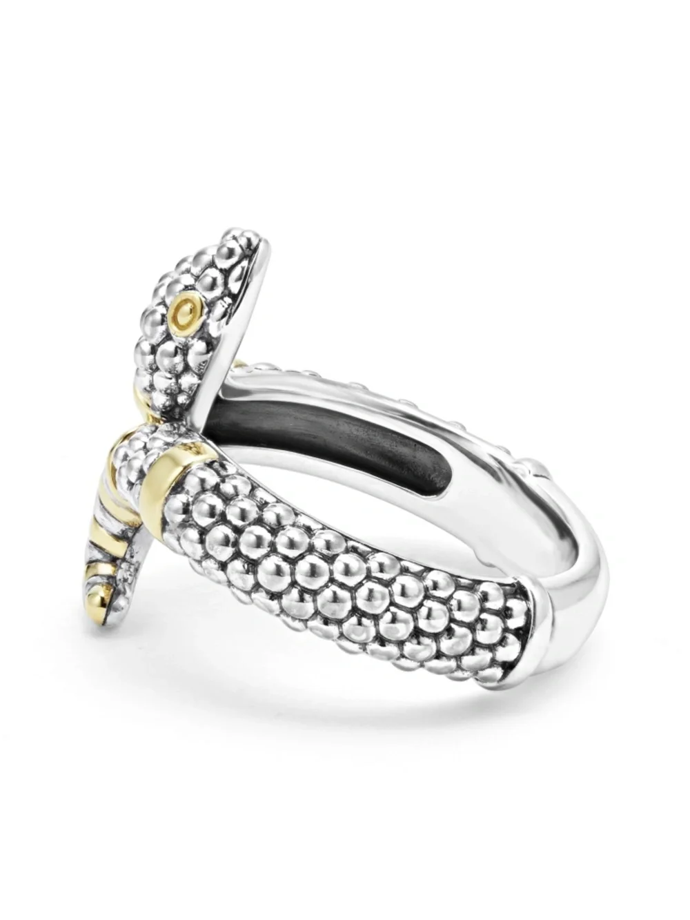 LAGOS Rare Wonders Two-Tone Snake Serpent Ring Sterling Silver Size 8 - Picture 3 of 7